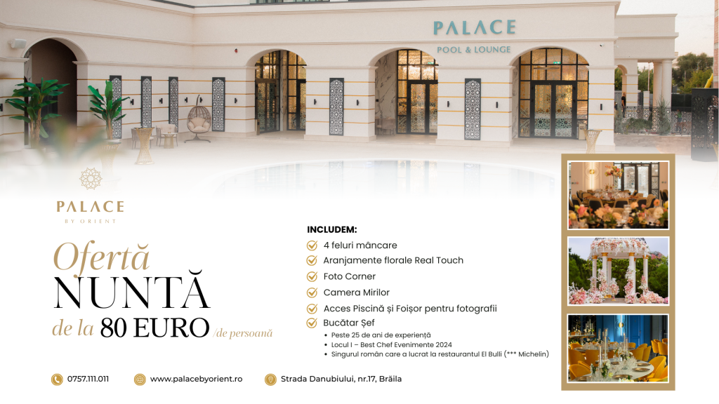 Ofertă meniu nuntă Brăila – Palace by Orient